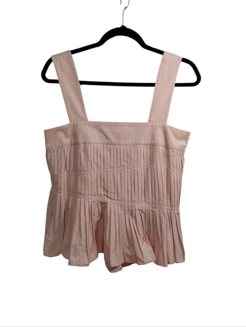 Tibi Pleated Peplum Tank in Blush